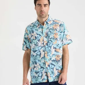 Alternative view of Men's Retro Tropical Tuna Woven Short Sleeve Shirt