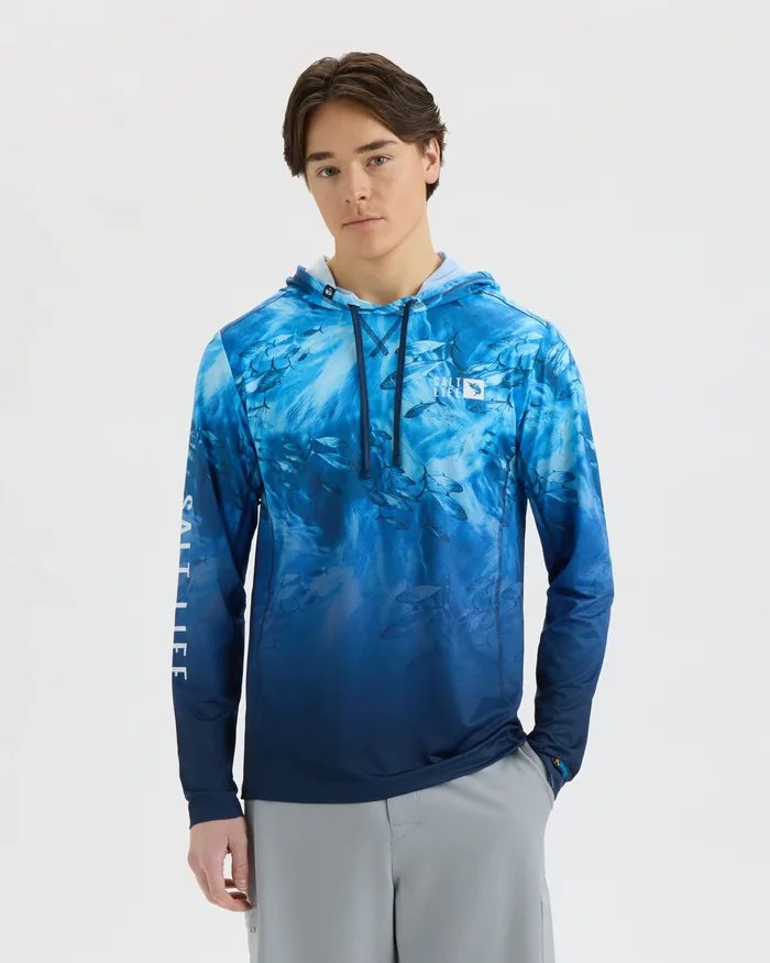 Men’s Tuna Tactics Fade Perforated SLX Performance Hoodie - Image 2