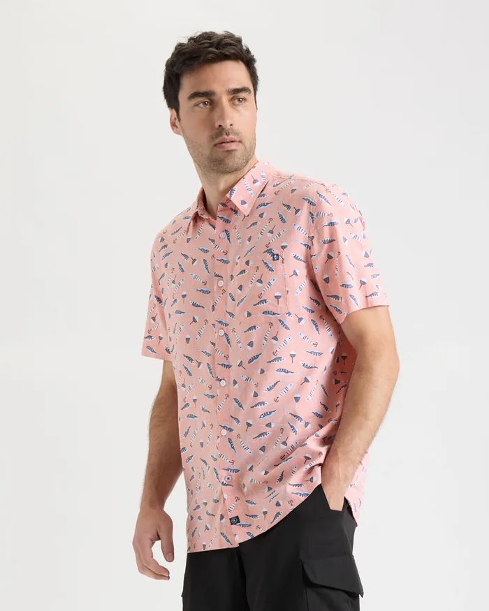 Men's Tempting Tackle Woven Short Sleeve Shirt - Image 4