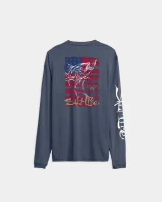 Men’s Americana Tuna SLX Performance  Long Sleeve Tee