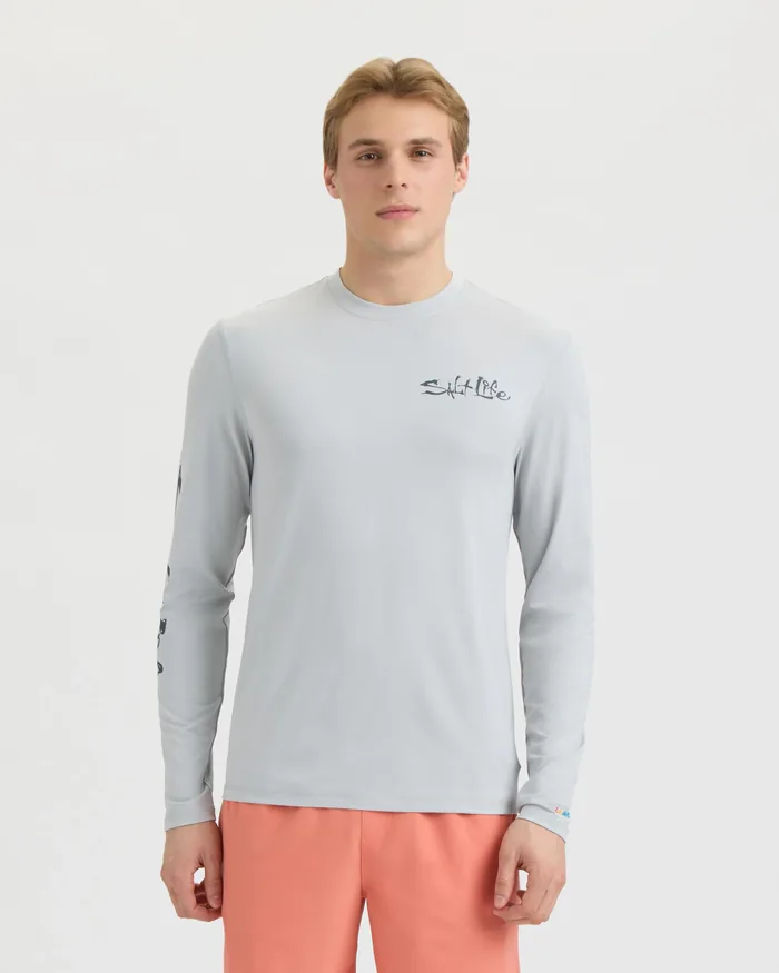 Men’s Liquid Depth Badge Long Sleeve SLX Performance Tee - Image 2