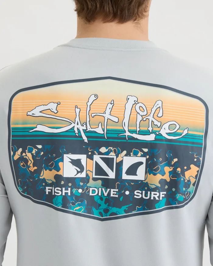 Men’s Liquid Depth Badge Long Sleeve SLX Performance Tee - Image 5