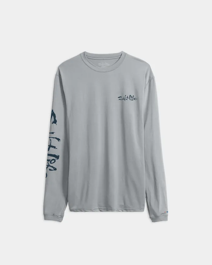 Men’s Liquid Depth Badge Long Sleeve SLX Performance Tee - Image 7