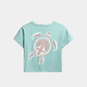 Women’s Beach Turtle Cropped Boyfriend Tee