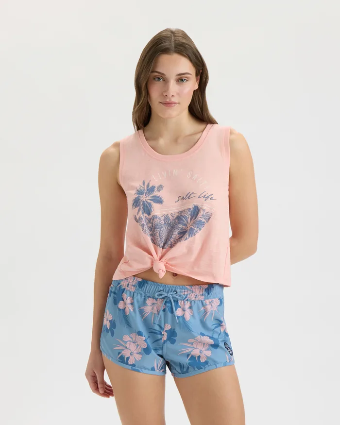 Women’s Tropical Bliss Tie Front Tank Top - Image 2
