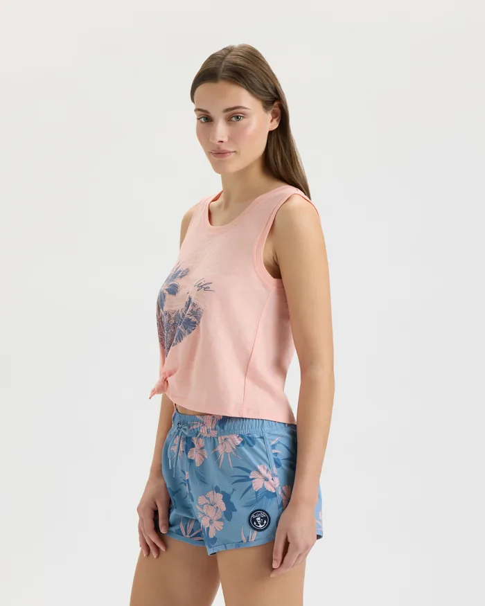 Women’s Tropical Bliss Tie Front Tank Top - Image 3