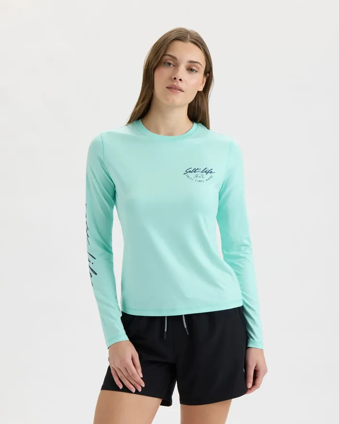 Women’s Escape to SLX Paradise Performance Long Sleeve Tee - Image 2