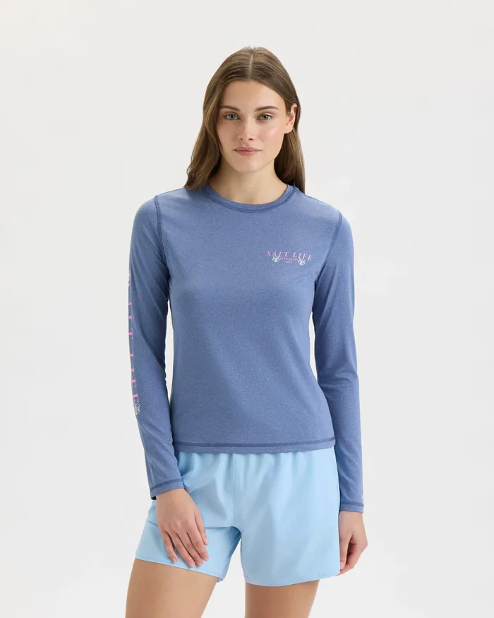 Women’s Salty Marlin Badge SLX Performance Long Sleeve Tee - Image 2
