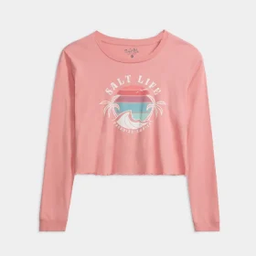 Women's Paradise Bound Cropped Long Sleeve Shirt