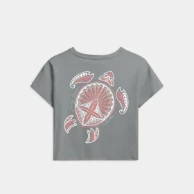 Women’s Beach Turtle Cropped Boyfriend Tee
