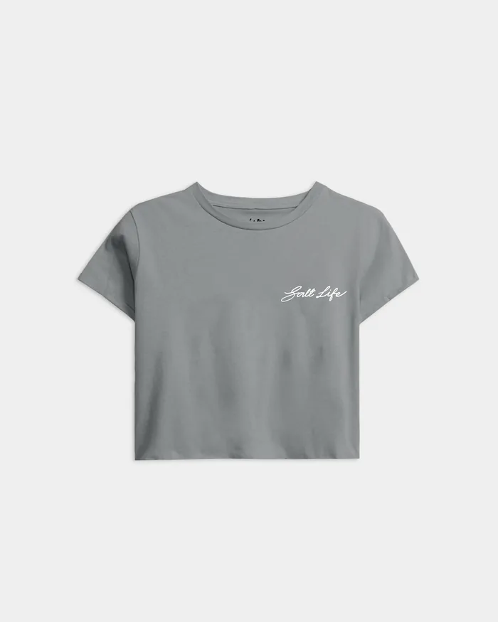 Women’s Beach Turtle Cropped Boyfriend Tee - Image 2