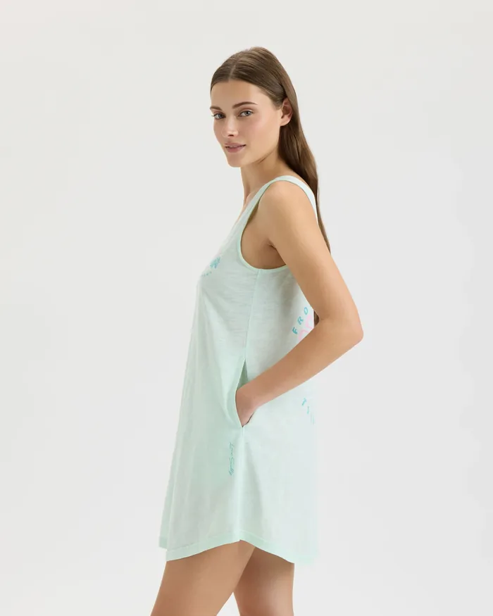 Women’s Sunrise Sunset Slub Beach Dress - Image 3
