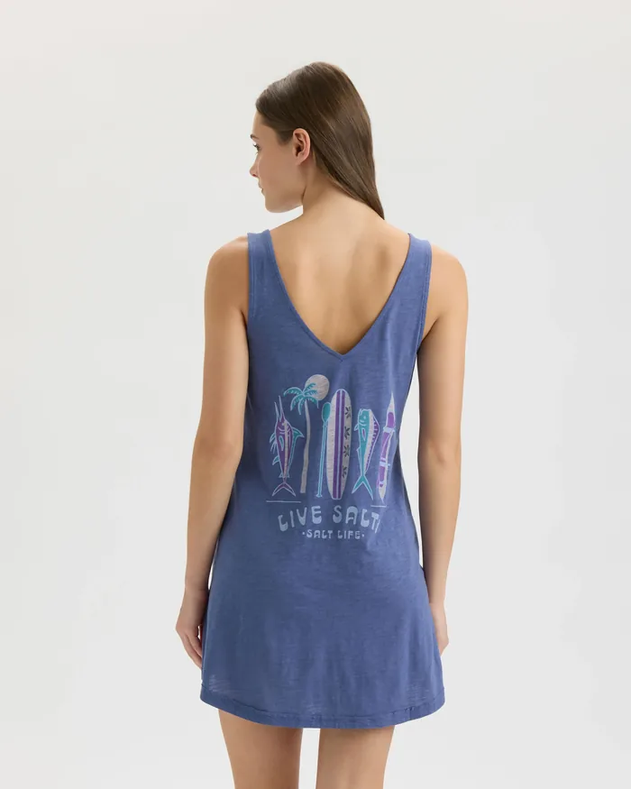 Women’s Surf to Paradise Slub Beach Dress - Image 2