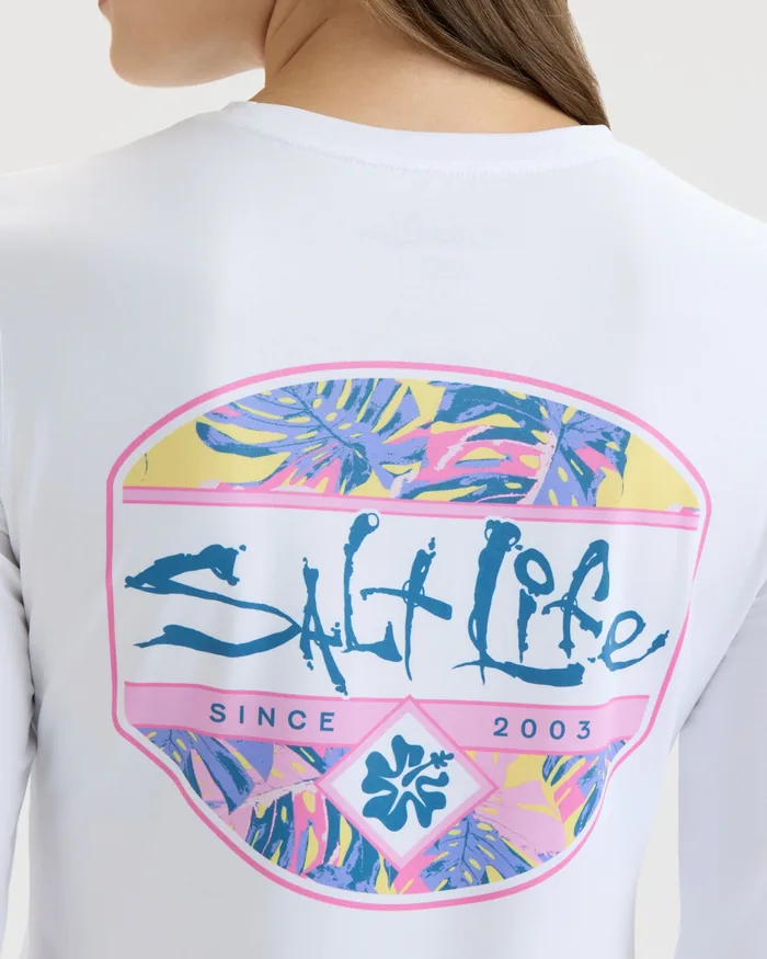 Women’s Hollywood Hibiscus Badge Performance Long Sleeve - Image 4