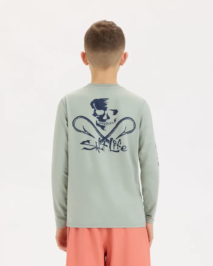 Youth Skull and Hooks SLX Performance Long Sleeve Tee - Image 4